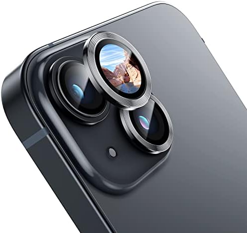 בנקס מיועד לאייפון 14 ואייפון 14 בתוספת מגן עדשות מצלמה עם כלי התקנה קל, טבעת בודדת נגד שריטות ידידותית, שחור