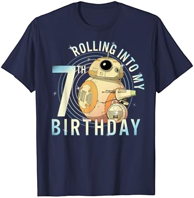 מלחמת הכוכבים בי-בי-8 ו-די-או מתגלגלים לתוך חולצת יום ההולדת ה-7 שלי