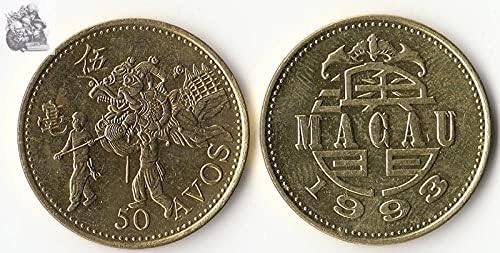 אסיה מקאו 5 מטבע אמצע 1993 מהדורה אוסף מטבעות מטבעות זרות
