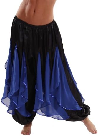 מכנסי הרמון של סאטן ריקוד בטן עם פתיתי שיפון - פנה וסיווג
