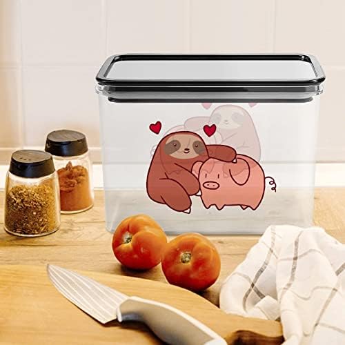 עצלן אוהב חזיר אחסון קופסא פלסטיק מזון ארגונית מיכל מיכלי עם מכסה למטבח