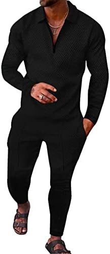 בורוו -גברים פולו סטים מערכות שרוול ארוך תלבושת תלבושת אופנה אופנתית ריצה אימונית נוחה סט מזדמן לגברים