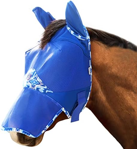 הריסון הווארד סוס לטוס מסכת ארוך האף עם אוזני צמר שולי עם אטרקטיבי דפוסים מוסיף יותר כשרון חתימה כחול סוס גדול
