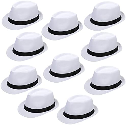 10 מארז 1920 פדורה כובעי גברים קצר ברים שמש פנמה כובעי גברים נשים מסיבת תלבושות, היקף 60 סמ