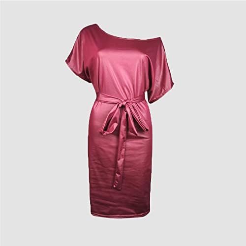 MRGIINRI נשים 2023 שמלת אופנה קיץ סקסית משרוול קצר שרוול מוצק שמלת נשף סולידית נשים אלגנטיות שמלות מיני רזים