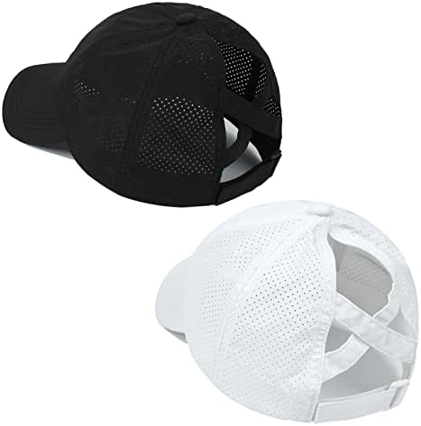 נשים קוקו כובע כריס צלב בייסבול כובע מתכוונן גבוהה מבולגן לחמנייה פונית מהיר ייבוש רשת ספורט כובע