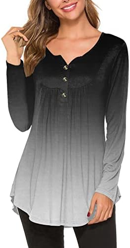 חולצות שרוול ארוך של PXLOCO לנשים חמודות חמודות טוניקה טוניקה מזדמנת בגודל גודל נוח נוחית סווטשירט בגדים אסתטיים